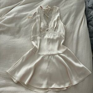 Cream Lace Mini Dress